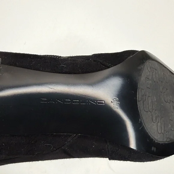 Bandolino Black Suede Knee High Boots Pointed Toe Kitten Heel Size 6.5 Classic - Picture 7 of 11